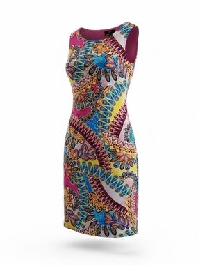 Ronni Nicole Multicolor Paisley Midi Sheath Dress